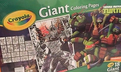 Teenage Mutant Ninja Turtles Crayola 18 Giant Coloring Pages 12 3/4" X 19 1/2"
