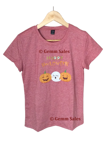 Halloween Graphic Womans Tee - Dusty Pink