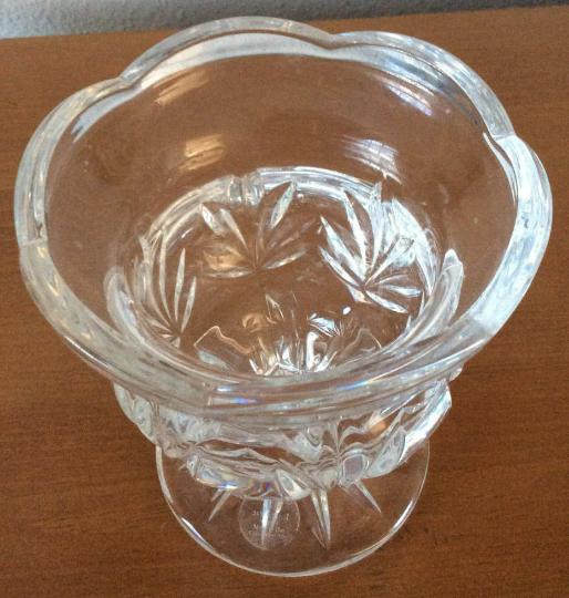 Royal Limited Crystal Tulip Scalloped Edge Candle Holder - Vintage 1990's