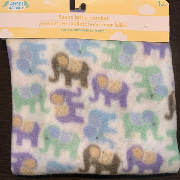 Baby Fleece Blanket - Baby Elephant Design