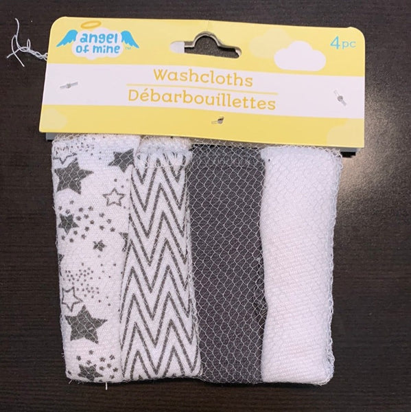 Baby Newborn Washcloths - Gray Stars