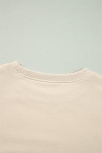 Jet Stream Solid Color Ruffled Shoulder Long Sleeve Blouse