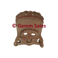 Authentic Ecuador Clay Face MASK Wall Hanging FOLK ART 8-3/4" x 6-1/4"