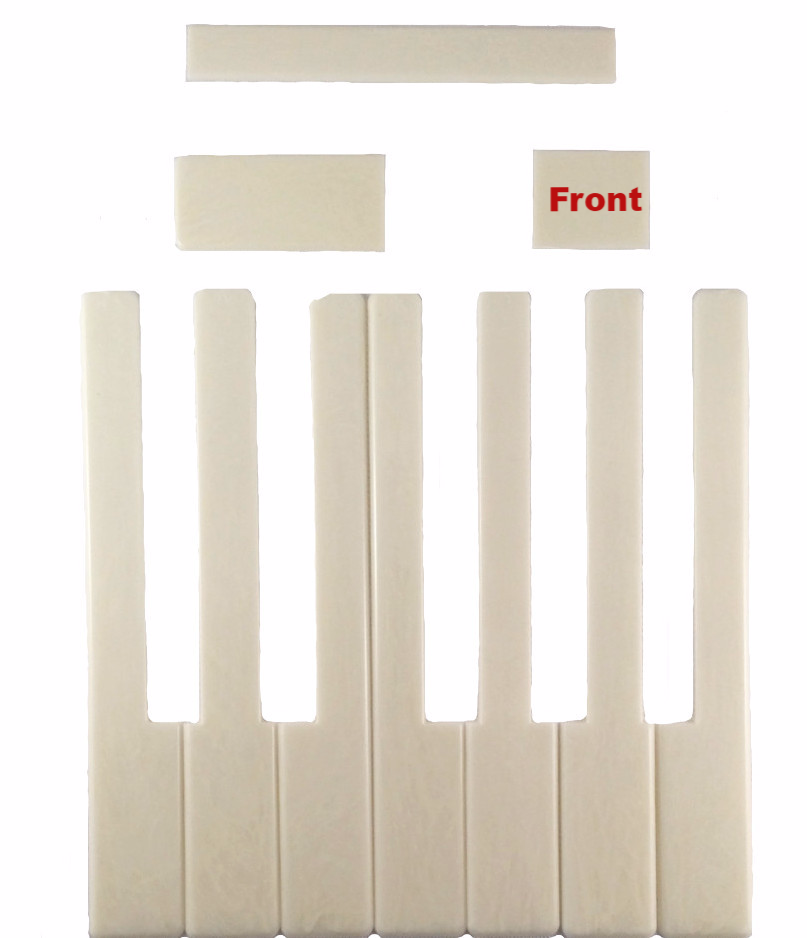 Piano Keytops Simulated Ivory Key Fronts, Medium Color
