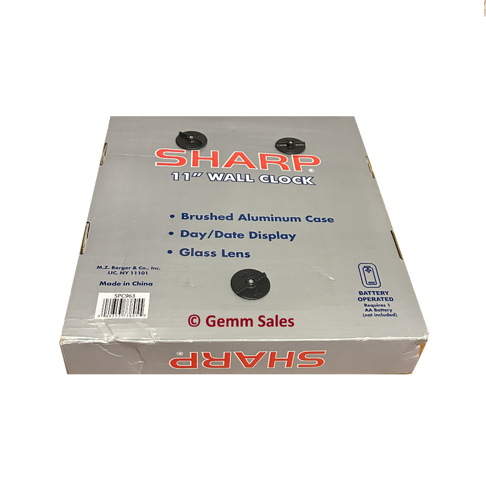 Sharp 11” Wall Clock with Brushed Aluminum Case