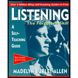 Listening The Forgotten Skill By Madelyn Burley-Allen (Second Edition) Paperback
