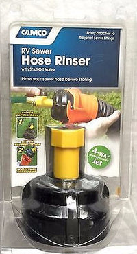 RV Trailer Camper Sewer Hose Rinser with Shut-Off Valve‏