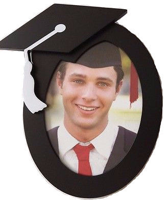 Oval Black Graduation Cap Frame