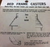 Bed Frame Casters, Heavy-Duty 2-1/4" Wide, Easy To Install, Set of 2, For Wood & Metal Bed Frames