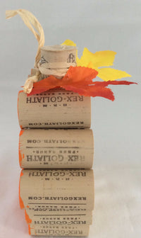 Cork Pumpkin, Fall Decor, Fall Leaves & Raffia