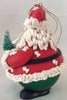Traditions Glass Character Ball Ornament Santa Clause With Doll & Christmas Tree