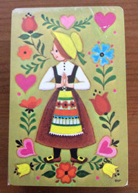Vintage Stardust Pinochle Playing Cards, Swedish Children In Traditional Costume