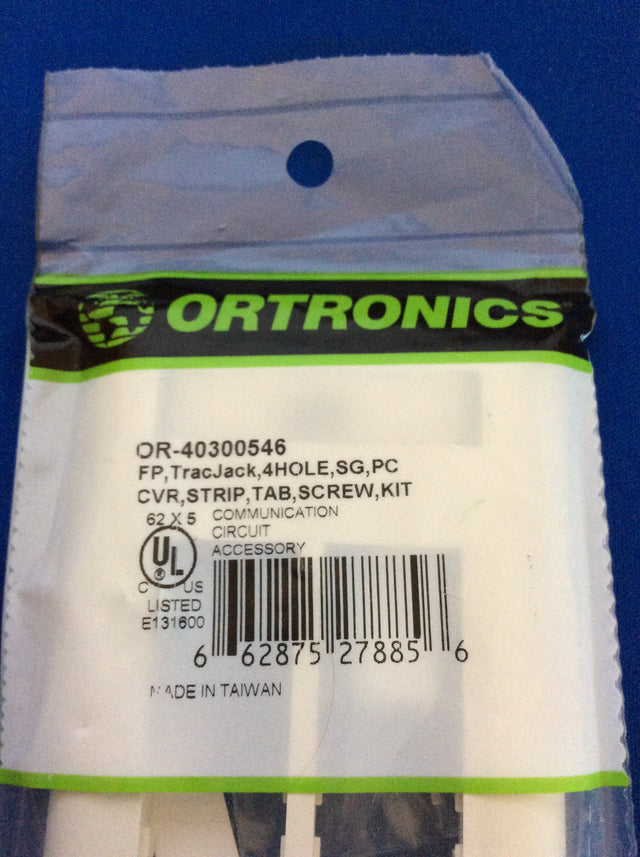 Ortronics OR-40300546 TracJack Plastic Faceplate 4-Port, Fog White