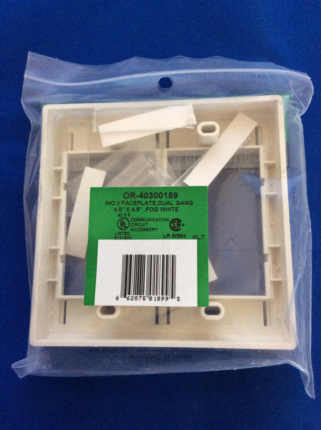 Ortronics OR-40300159 Dual Gang,  Faceplate, Fog White