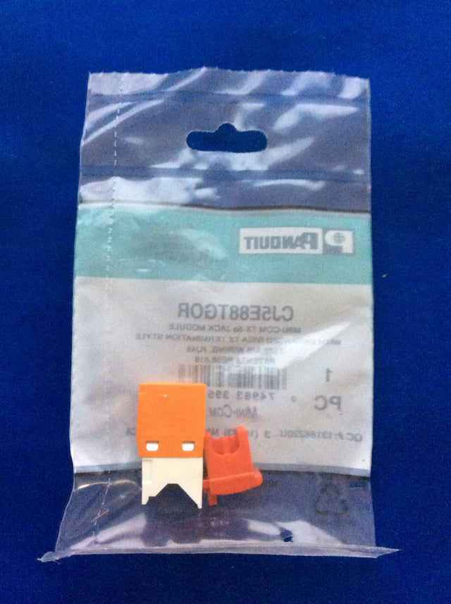 Panduit CJ5E88TGOR Cat5 Mini-Com TX-5e Jack Module, Orange
