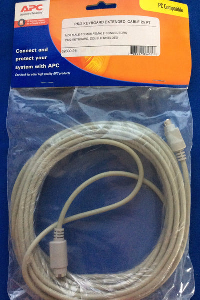 APC PS/2 Keyboard Extended Cable 25 FT., PC Compatible, No. 62300-25