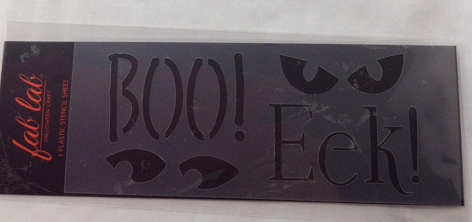 Fab Lab Halloween Plastic Stencil, Boo! Eek!, Cat, Beware, Halloween Craft