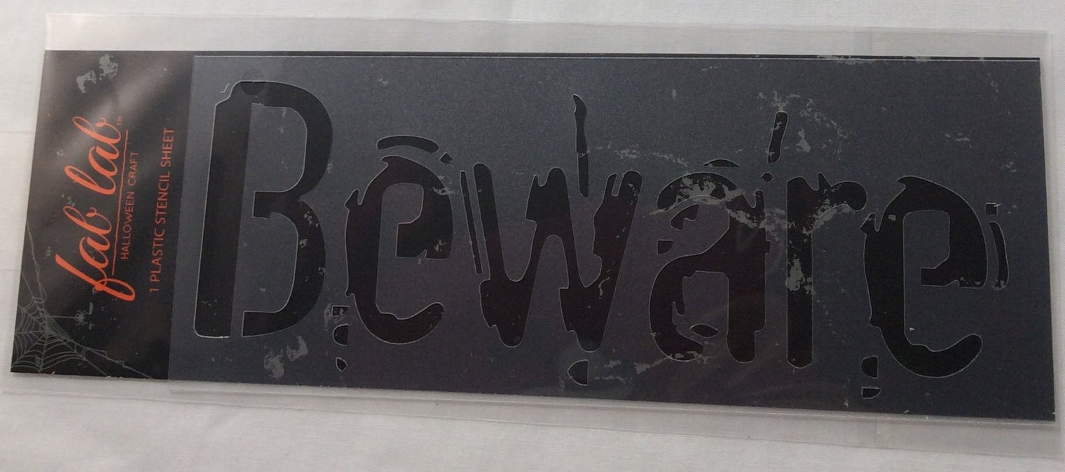 Fab Lab Halloween Plastic Stencil, Boo! Eek!, Cat, Beware, Halloween Craft