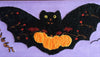 Halloween Embroidery Art Halloween Bat Finished Embroidery Piece