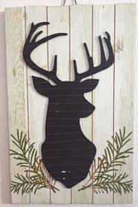 Wood Sign Moose Head Silhouette
