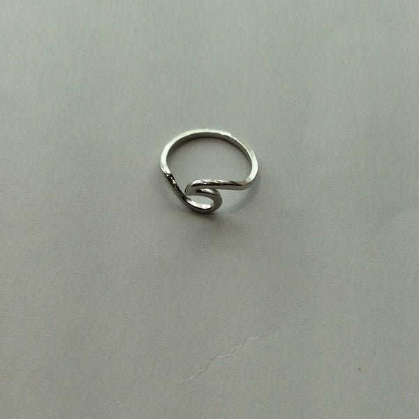 Irregular Design Silver Ring - Size 7