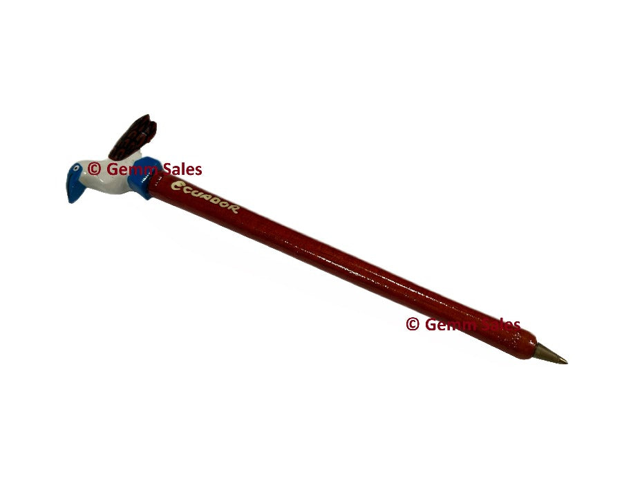 Authentic Ecuador Handpainted Souvenir Pen Blue-Footed Booby