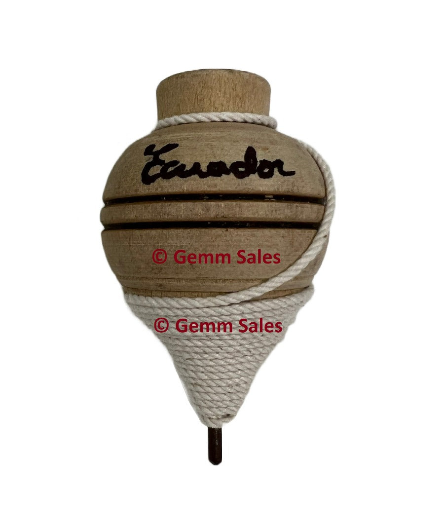 Authentic Ecuador Wood Spinning Top with Metal Tip (Trompo) Classic