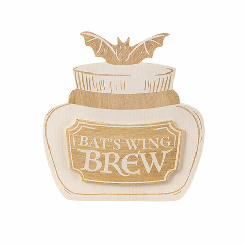 Bat's Wing Brew Bottle Unfinished Wood