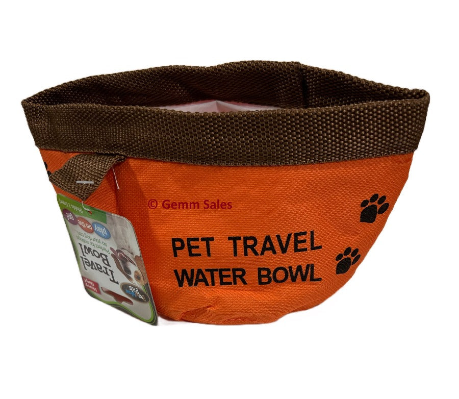 Bow Wow Pals Pet Travel Water Bowl - Orange