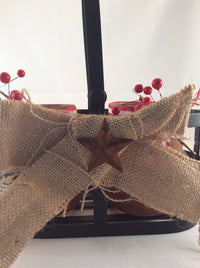 Christmas Candle Holders with Metal Basket