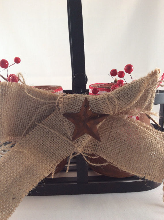 Christmas Candle Holders with Metal Basket