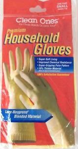 Clean Ones Premium Household Gloves, Latex-Neoprene, Small Yellow