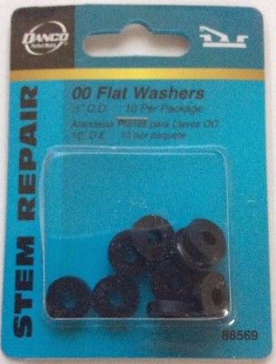 Danco 00 Flat Washers, Stem Repair, 1/2" O.D., Set of 10