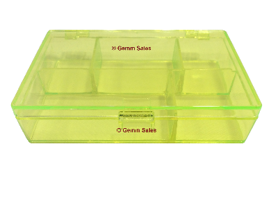 Small Plastic Organizer, 5 Compartments, Neon Yellow