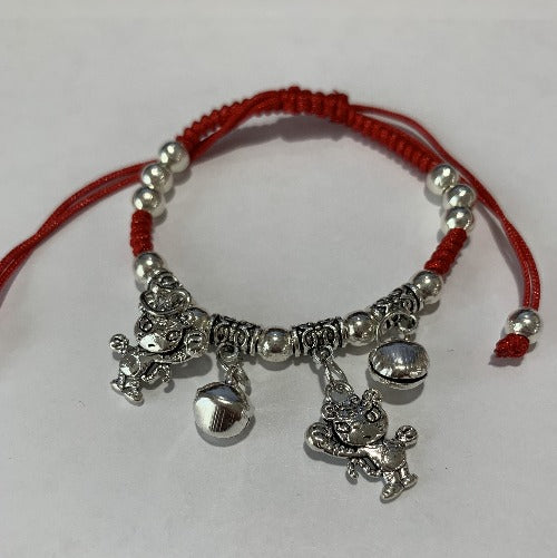 Chinese Zodiac Signs Pendant Red String Bracelet - Tiger