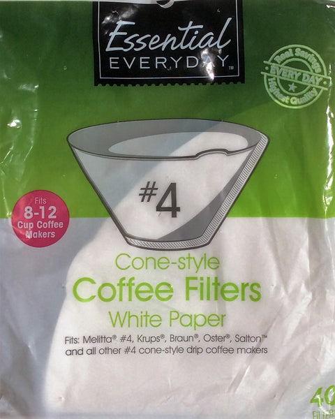 Cone-Style Coffee Filters #4 - White Paper