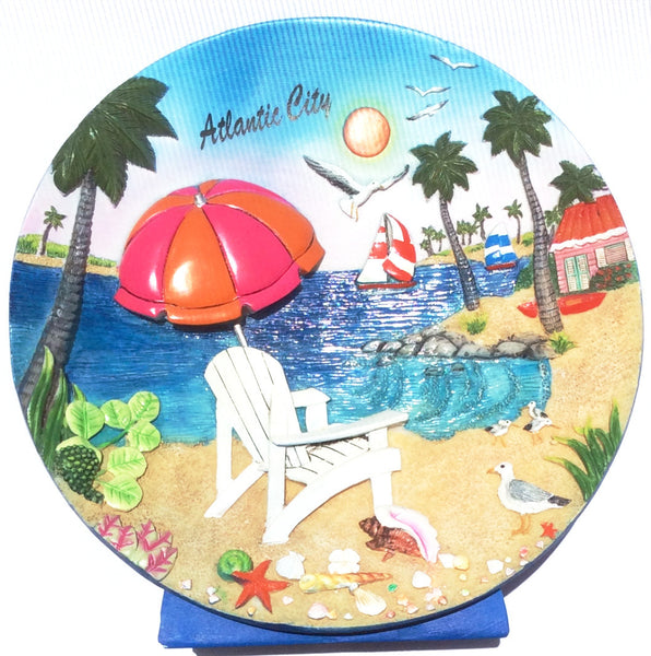 Atlantic City Souvenir Plate in 3D