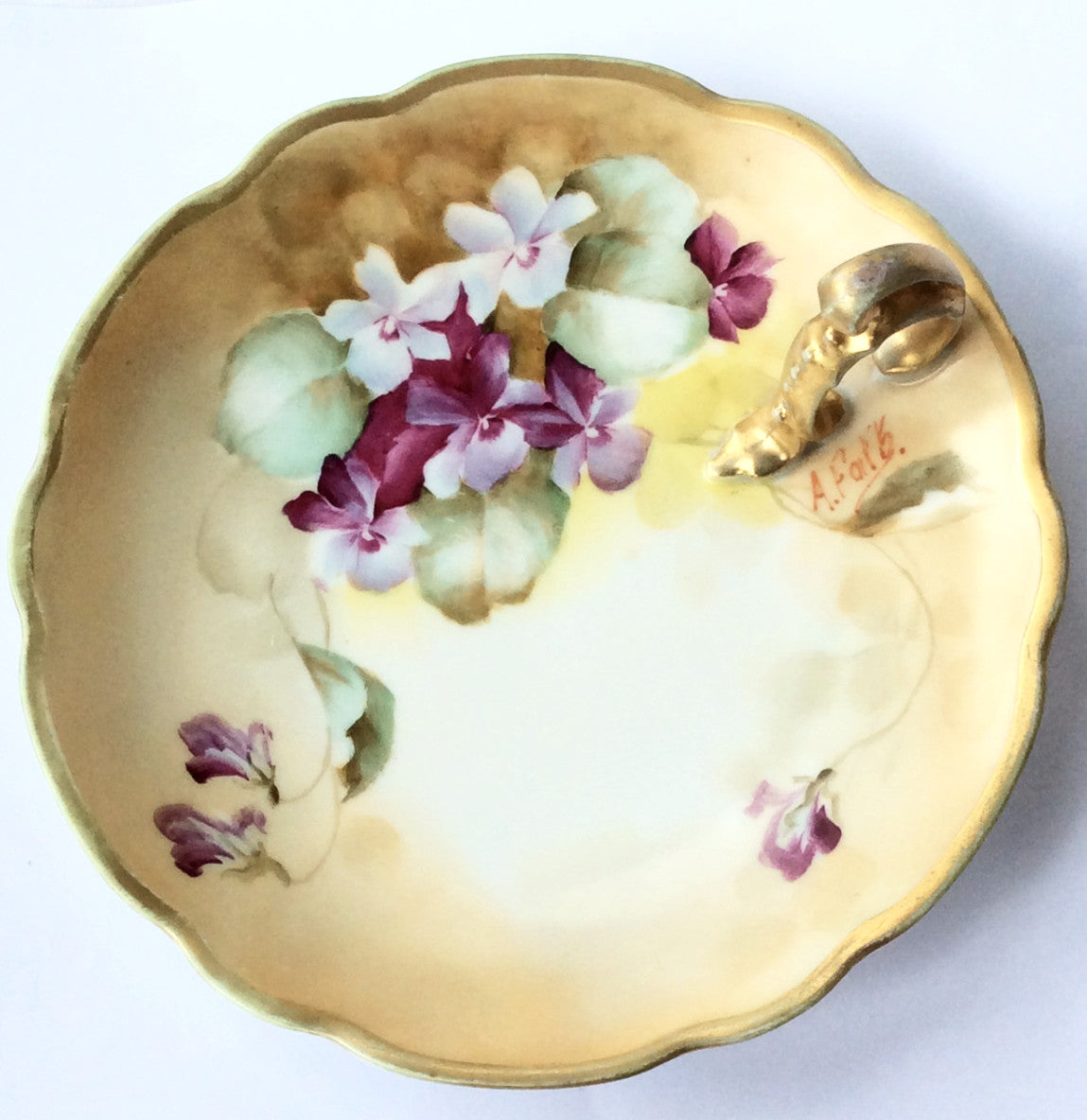 M.Z Austria Hand Painted Porcelain Lemon Dish