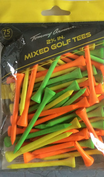 Tommy Armour 2 3/4" Mixed Colors Hardwood Golf Tees 75 Count