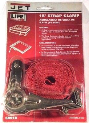 Jet Tools 15" Strap Clamp, No. 58910, Red Strap