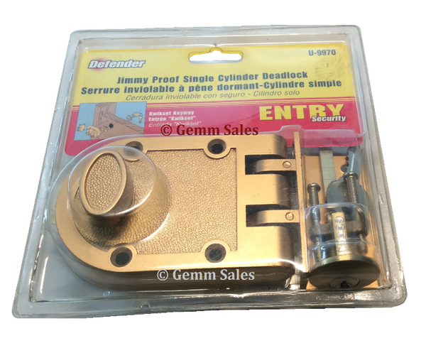Jimmy Proof Single Cylinder Deadlock #U-9970 Brass