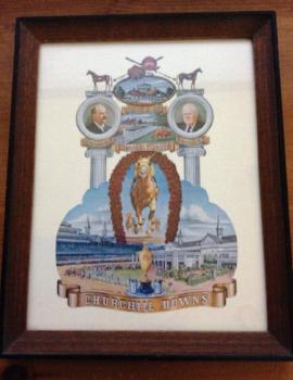 Vintage 1974, Churchill Downs Coat-Of-Arms, Kentucky Derby Framed Poster