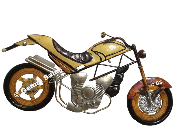 Metal Motorcycle Wall Art Yellow Motorcycle Sculpture