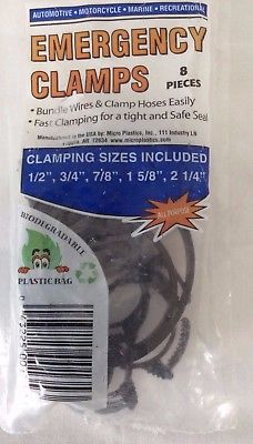 Micro Plastics Emergency Clamps, All Purpose Clamps, Set of 8