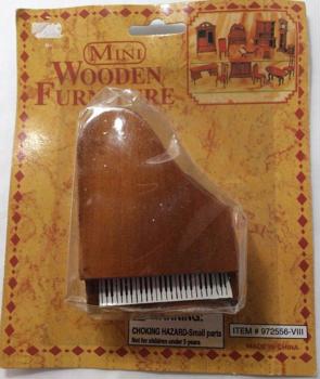 Mini Wooden Furniture, Mini Piano No. 972556-VIII, Miniature Collectible Furniture, Walnut Piano