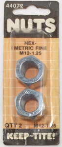 Motormite Hex Nuts Dorman #44072 M12-1.25 Pk of 2