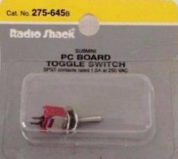 RadioShack Pc Board Toggle Switch, Submini No. 275-645B