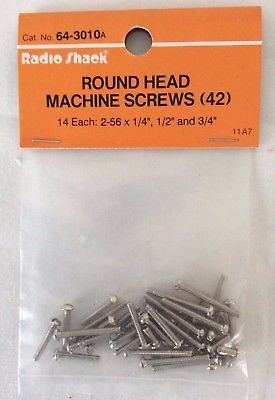 RadioShack Round Head Machine Screws, No. 64-3010A, Set of 42
