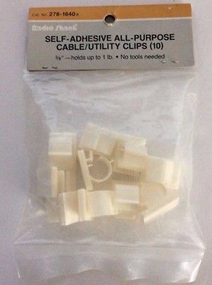 RadioShack Self-Adhesive Cable/Utility Clips, No.278-1640A, Set of 10