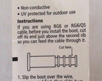 RadioShack Weather-Resistant Coax Boot, No. 278-1658, Set of 2 Coax Boot